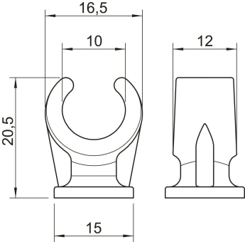 OBO 2962 10 LGR Sockel-Klemmschelle 10mm 