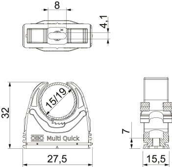 OBO M-Quick 15-19LGR Multi-Quick-Schelle 