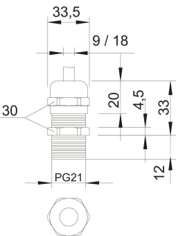 OBO V-TEC L PG21 MS Kabelverschraubung m 