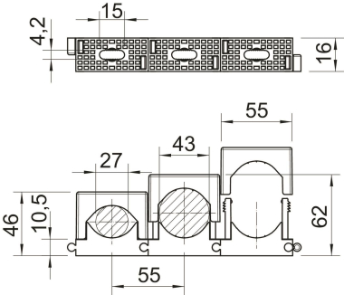 OBO 2037 27-43 LGR Reihen-Druck-Schelle 