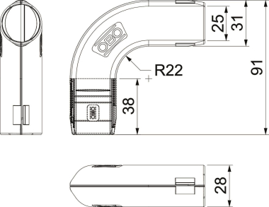 OBO 3000 BMS M25 LGR Quick-Pipe-Bogen 