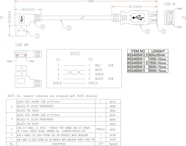 EFB USB2.0 Kabel             K5246SW.0,5 