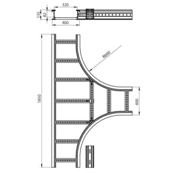 T-Abzweiger halogenfrei grau 135x400 R60 