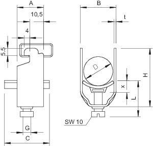 OBO 2056N 22 ALU Bügelschelle 16-22mm 