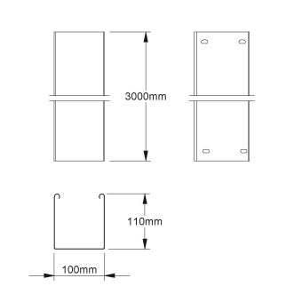 NIED Kabelrinne 110x100mm mit RLU110.100 