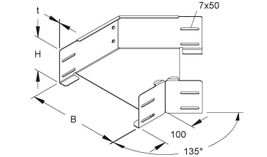 Niedax Bogen 45° 110x100mm  RBAS 110.100 