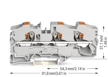 WAGO 2216-1301 3-Leiter-Durchgangsklemme 