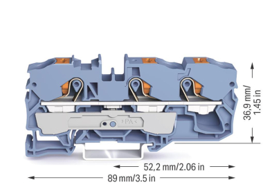 WAGO 2210-1304 3-Leiter-Durchgangsklemme 