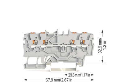 WAGO 2200-1401 4-Leiter-Durchgangsklemme 