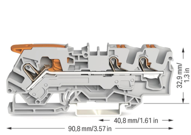 WAGO 2106-5301 3-Leiter-Durchgangsklemme 