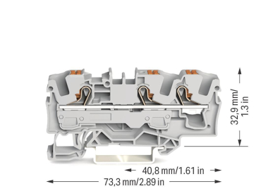 WAGO 2206-1301 3-Leiter-Durchgangsklemme 