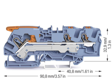 WAGO 2106-5304 3-Leiter-Durchgangsklemme 