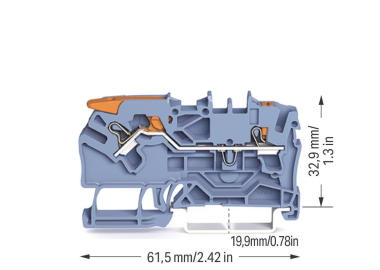 WAGO 2102-5204 2-Leiter-Durchgangsklemme 