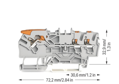 WAGO 2102-5301 3-Leiter-Durchgangsklemme 
