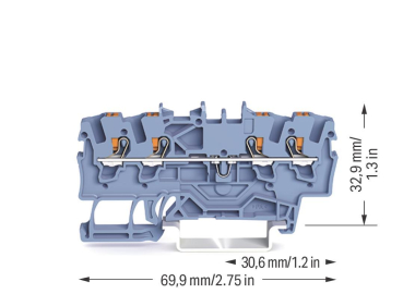 WAGO 2201-1404 4-Leiter-Durchgangsklemme 