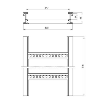Isolierende Kabelleiter grau 85x400 U48X 