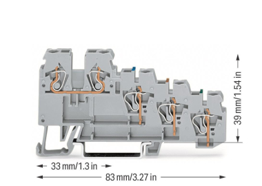 WAGO 270-570 4-Leiter-Initiatorenklemme, 