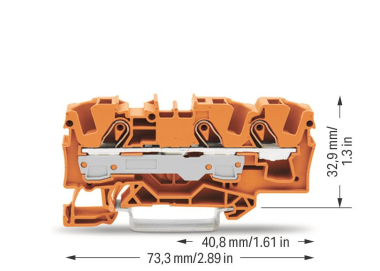 WAGO 2006-1302 3-Leiter-Durchgangsklemme 