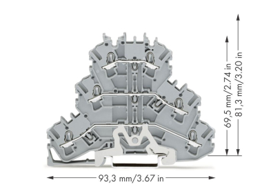 WAGO 2002-3228 Dreistockklemme, 