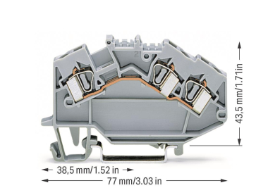 WAGO 781-631 3-Leiter-Durchgangsklemme,4 