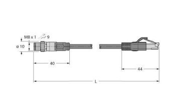 Turck Leitung für  PSGS4M-RJ45S-4414-20M 