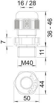 OBO V-TEC VM40UV LGR Kabelverschraubung 
