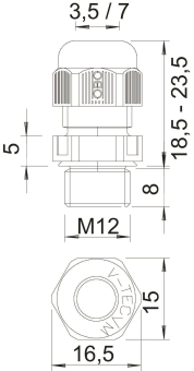 OBO V-TEC VM12UV LGR Kabelverschraubung 