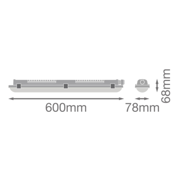 LEDV DP FIT Value IP65 FR-Wannenleuchte 