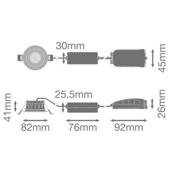 LEDV Einbaustrahler SPOT COMBO ADJ weiss 