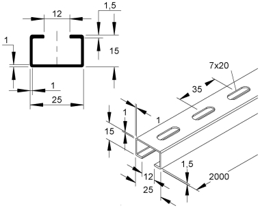 Fintech Alu-Montageschiene        NHP 15 