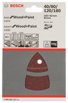 Bosch 25Schleifblatt-Set C470 2608607417 