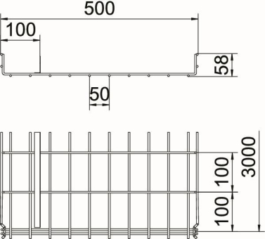 OBO GRM-T 55 500 G Gitterrinne GRM m.1 