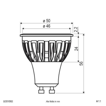EVN PLED 5W GU10 3000K 450lm   D23510502 