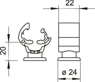 OBO 177 20 M8 Leitungshalter 20mm PA 