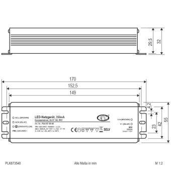 EVN Netzgerät 350mA 12,3-   PLK 67 35 40 
