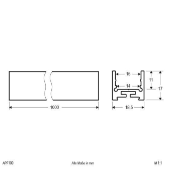 EVN Alu-U-Profil, Flach           APF100 