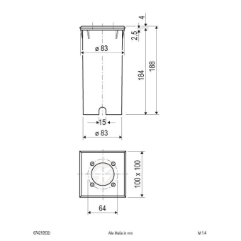 EVN PLED 5W WW quadr. IP66 V4A 67421053D 
