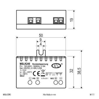 Netzgerät 24VDC 0,1-6W IP20      MSLK246 