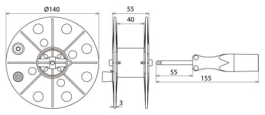 DEHN Drahthaspel K-grau B 40mm m. 585310 