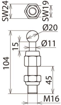 DEHN Kugelfestpunkt D  KFP 20 M16 45 SSM 