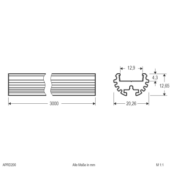EVN Rund-Profil Aluminium-Profil APRD300 