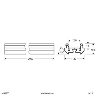 EVN Alu Eck-U-Profil flach       APRE200 