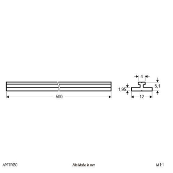 Alu-Träger-Profil für AP F /  APF TP 050 