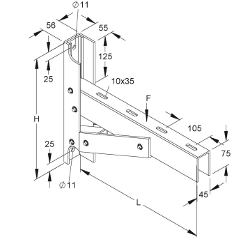 NIED GFK-Ausleger,Länge 510  FPAP 500/AC 