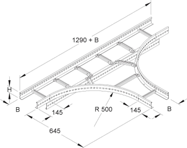 Niedax T-Stück 60x400mm       KLT 60.403 