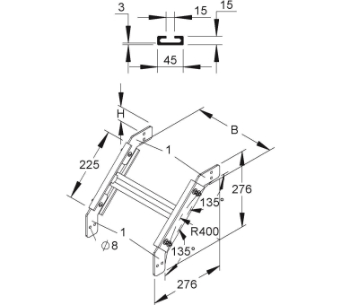 NIED GFK-Bogen verstb.53x200 ULBA 53.200 