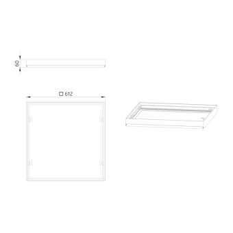     Deckenanbau-Rahmen PL1-LED Modul 600 