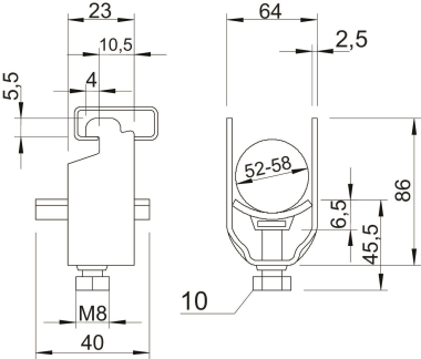 OBO 2056N 58 FT Bügelschelle 52-58mm St 