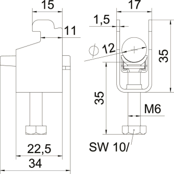 OBO BS-N1-K-12 A2 Bügelschelle 2056 