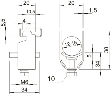 OBO 2056N 16 FT Bügelschelle 12-16mm St 